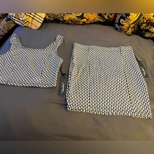 Black and white skirt set